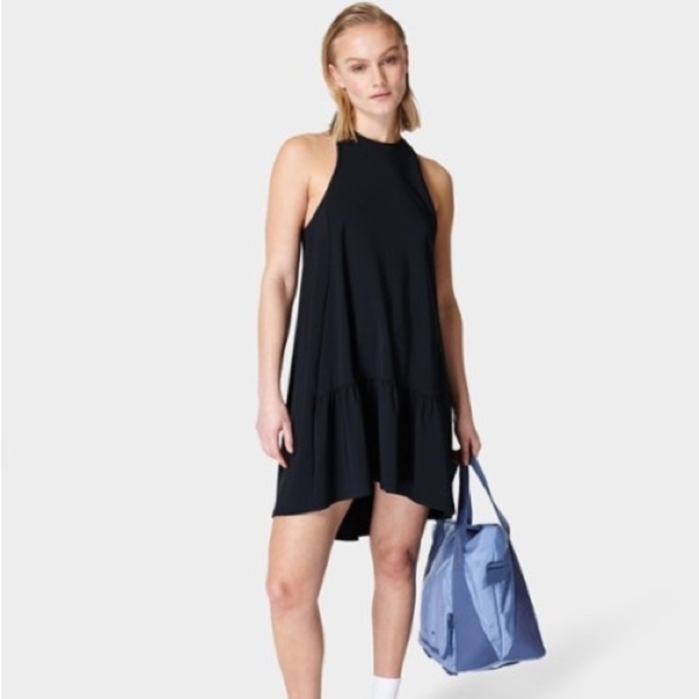 SWEATY BETTY Explorer Club Mini Black Athletic Racerback Dress 8